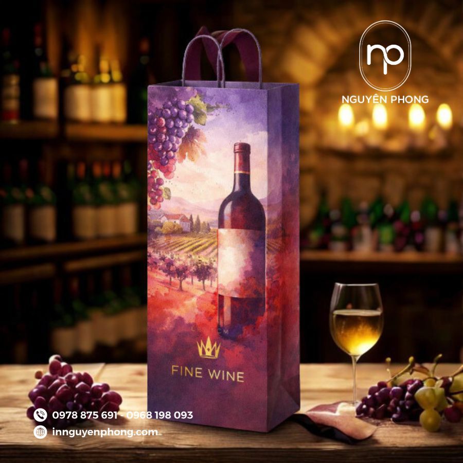 In túi giấy đựng rượu vang tại TPHCM